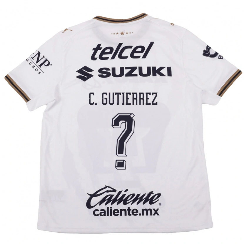 Danxen Kinderen Carlos Gutierrez #0 Wit Zwart Bruin Uitshirt Uittenue 2026/27 T-Shirt