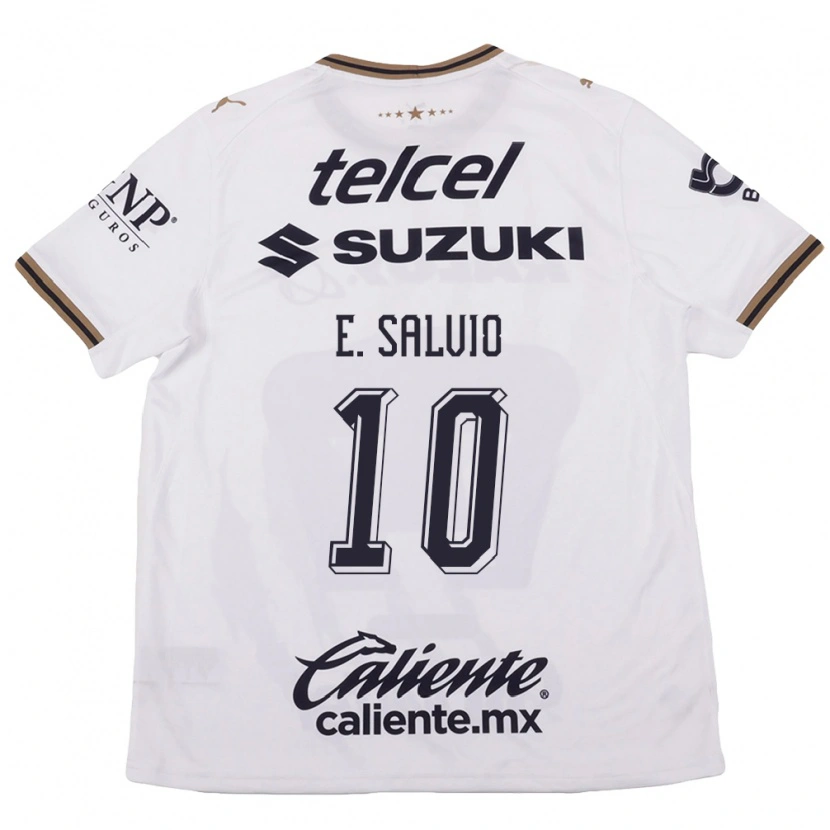 Danxen Kinderen Eduardo Salvio #10 Wit Zwart Bruin Uitshirt Uittenue 2026/27 T-Shirt
