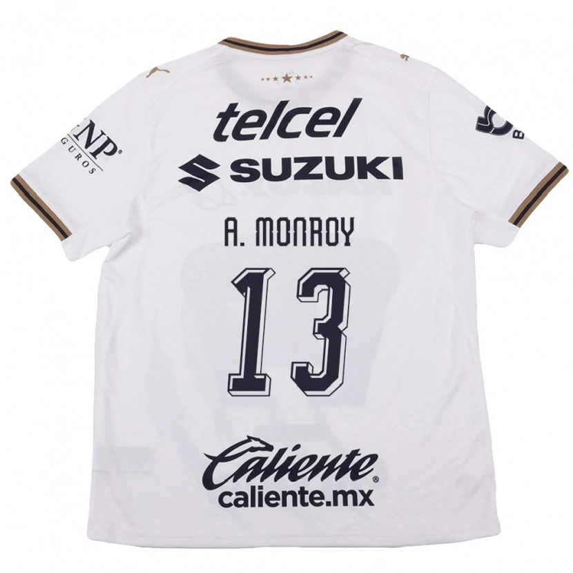 Danxen Kinderen Pablo Monroy #13 Wit Zwart Bruin Uitshirt Uittenue 2026/27 T-Shirt