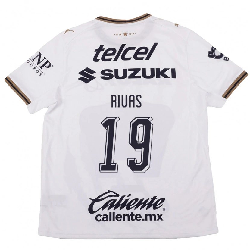 Danxen Kinderen Jesús Rivas #19 Wit Zwart Bruin Uitshirt Uittenue 2026/27 T-Shirt