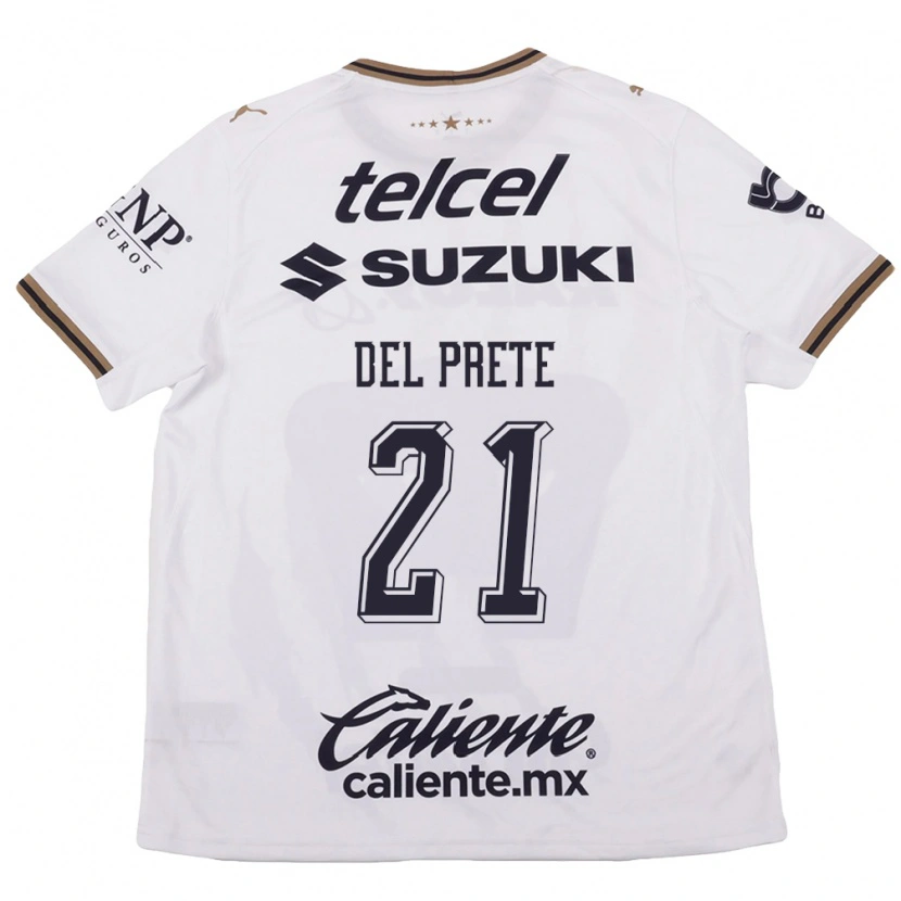 Danxen Kinderen Gustavo Del Prete #21 Wit Zwart Bruin Uitshirt Uittenue 2026/27 T-Shirt