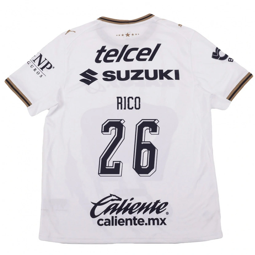 Danxen Kinderen Ángel Rico #26 Wit Zwart Bruin Uitshirt Uittenue 2026/27 T-Shirt