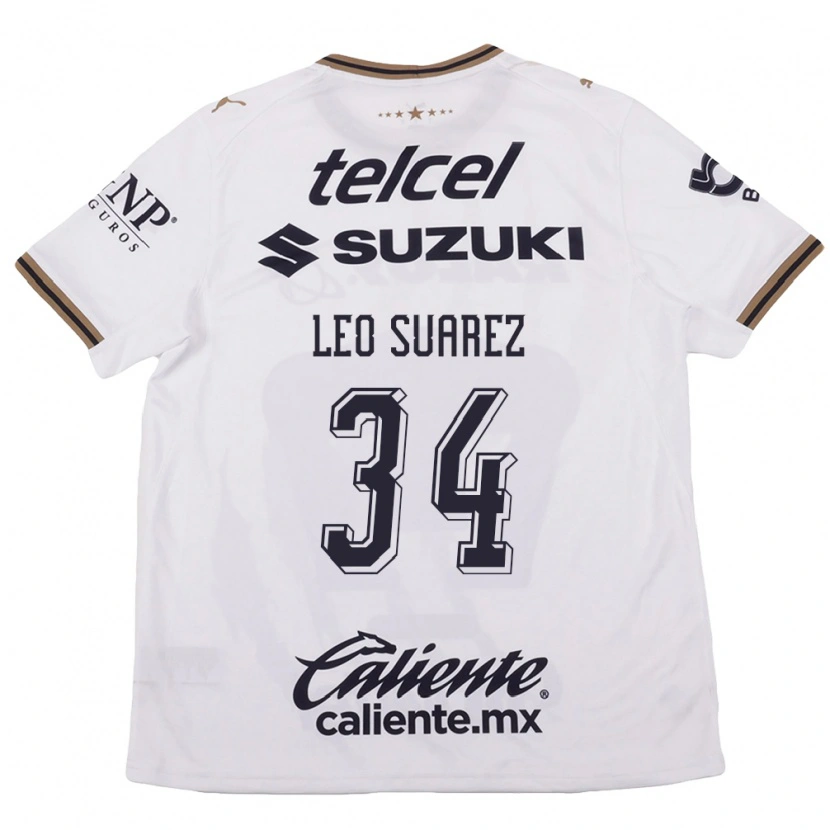 Danxen Kinderen Leo Suárez #34 Wit Zwart Bruin Uitshirt Uittenue 2026/27 T-Shirt