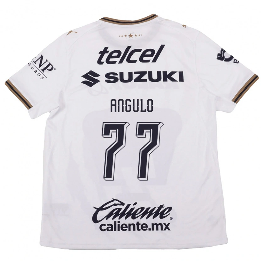 Danxen Kinderen Álvaro Angulo #77 Wit Zwart Bruin Uitshirt Uittenue 2026/27 T-Shirt