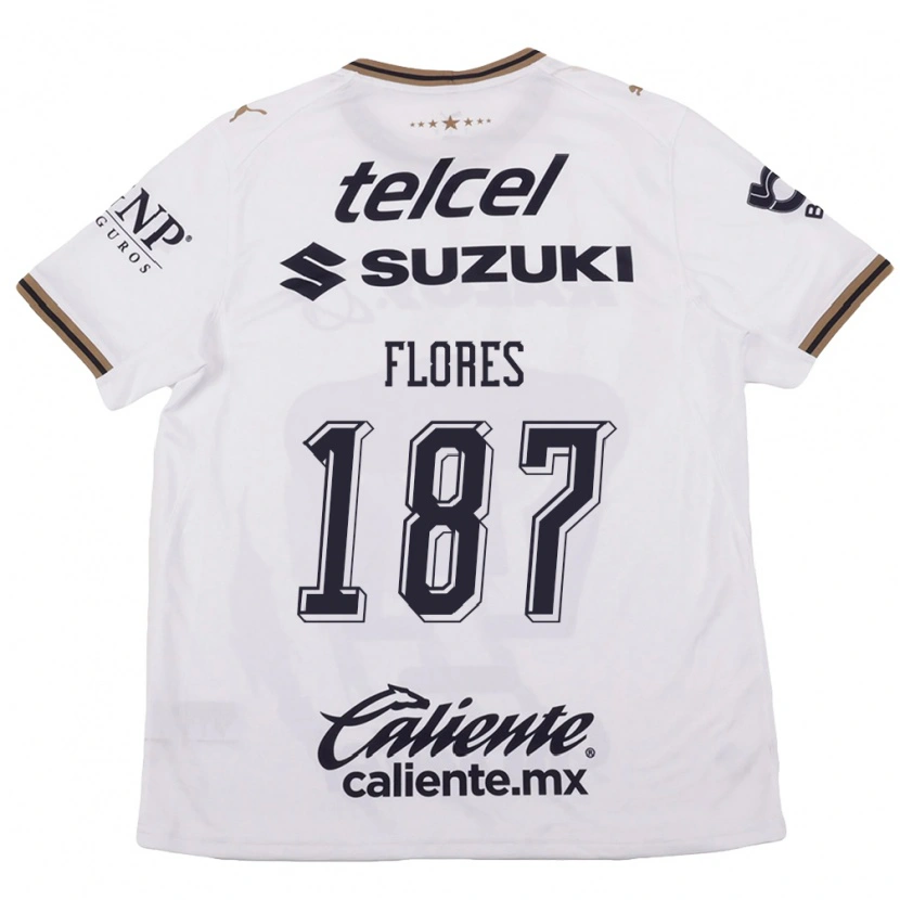 Danxen Kinderen Jonathan Flores #187 Wit Zwart Bruin Uitshirt Uittenue 2026/27 T-Shirt