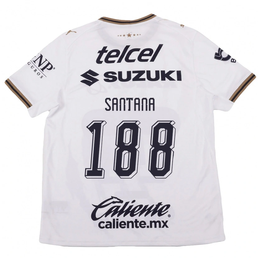 Danxen Kinderen Guillermo Santana #188 Wit Zwart Bruin Uitshirt Uittenue 2026/27 T-Shirt