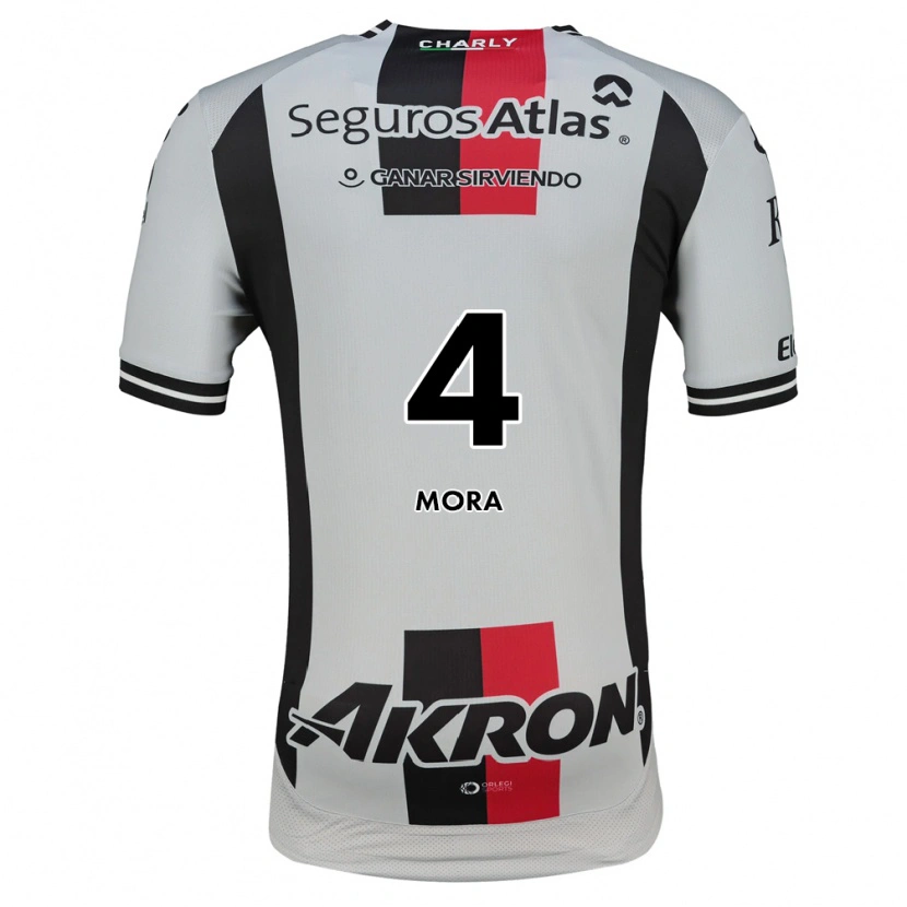 Danxen Kinderen Adrián Mora #4 Wit Rood Zwart Uitshirt Uittenue 2026/27 T-Shirt