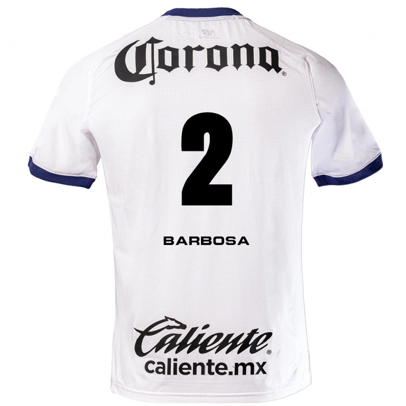 Danxen Kinderen Diego Barbosa #2 Wit Blauw Zwart Uitshirt Uittenue 2026/27 T-Shirt