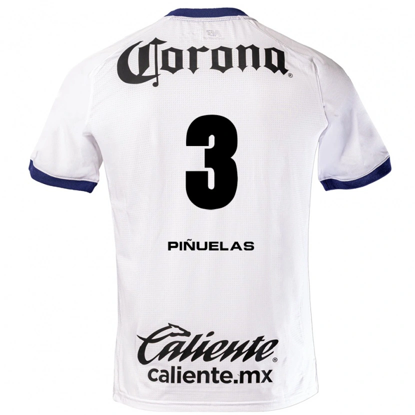 Danxen Kinderen Fernando Piñuelas #3 Wit Blauw Zwart Uitshirt Uittenue 2026/27 T-Shirt
