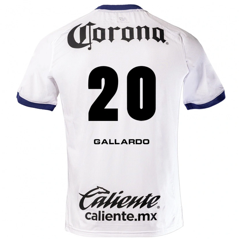 Danxen Kinderen Jesús Gallardo #20 Wit Blauw Zwart Uitshirt Uittenue 2026/27 T-Shirt