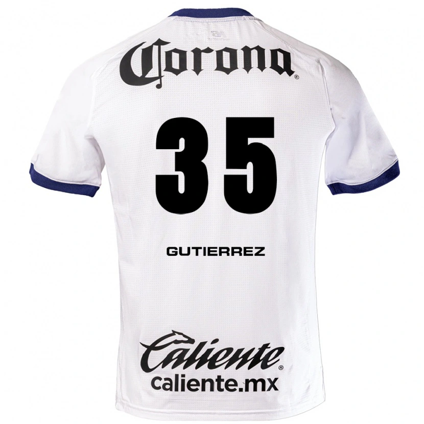 Danxen Kinderen Érick Gutiérrez #35 Wit Blauw Zwart Uitshirt Uittenue 2026/27 T-Shirt