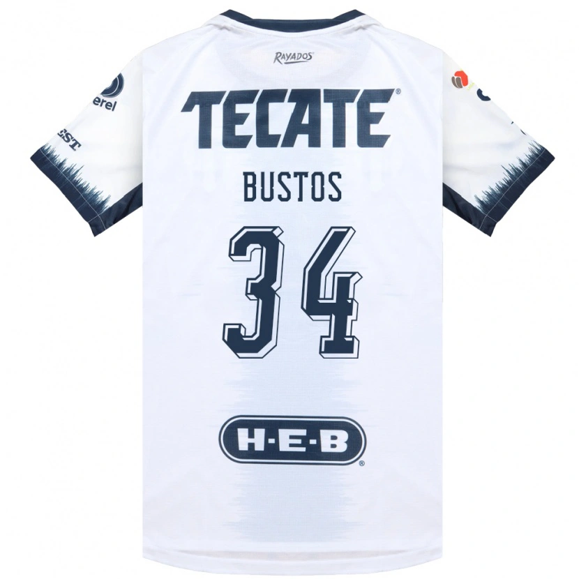 Danxen Kinderen César Bustos #34 Wit Inktblauw Rood Uitshirt Uittenue 2026/27 T-Shirt