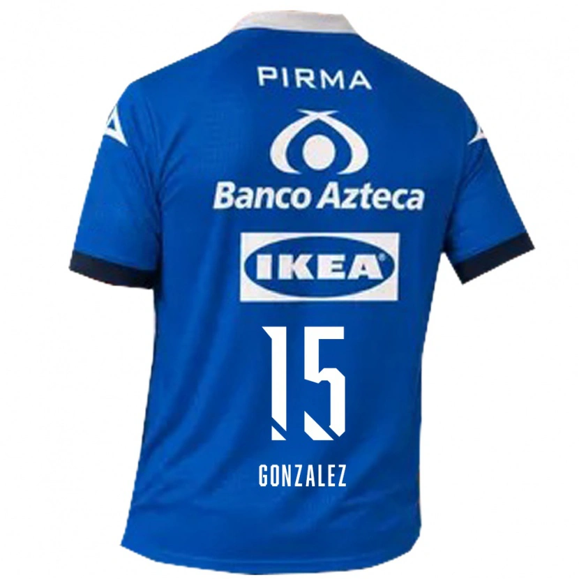 Danxen Kinderen Jaqueline González #15 Blauw Wit Uitshirt Uittenue 2026/27 T-Shirt
