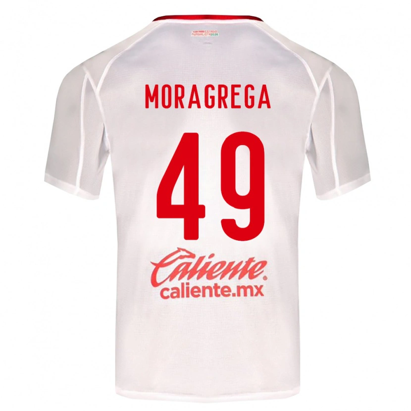 Danxen Kinderen Vladimir Moragrega #49 Wit Groen Rood Uitshirt Uittenue 2026/27 T-Shirt