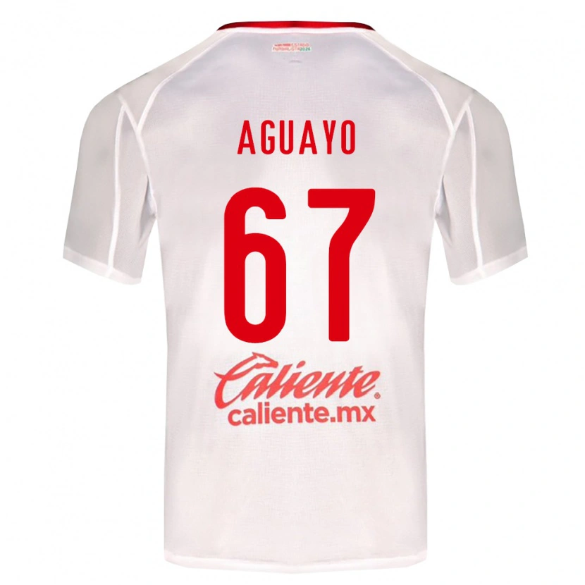 Danxen Kinderen Sergio Aguayo #67 Wit Groen Rood Uitshirt Uittenue 2026/27 T-Shirt