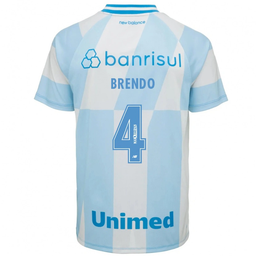 Danxen Kinderen David Brendo #4 Lichtblauw Wit Uitshirt Uittenue 2026/27 T-Shirt