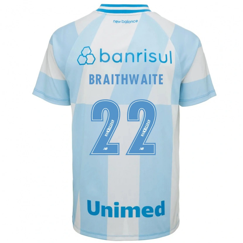 Danxen Kinderen Martin Braithwaite #22 Lichtblauw Wit Uitshirt Uittenue 2026/27 T-Shirt