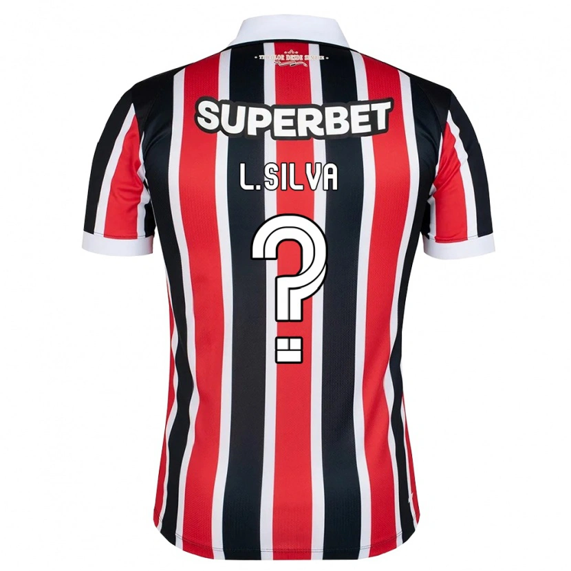 Danxen Kinderen Luan Silva #0 Rood Wit Zwart Uitshirt Uittenue 2026/27 T-Shirt