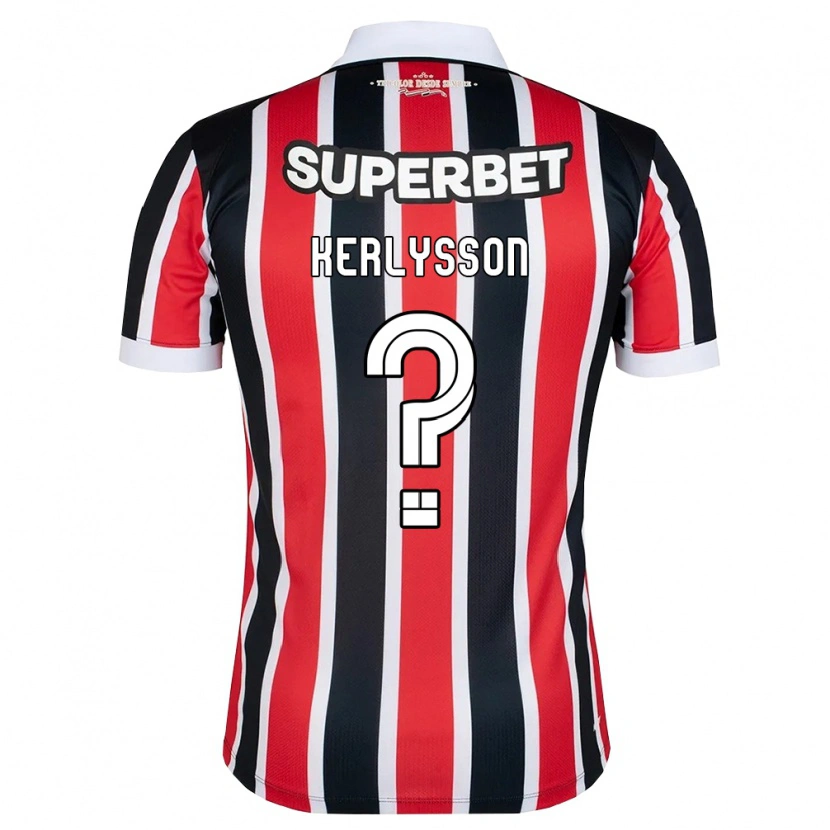 Danxen Kinderen Kerlysson Hiago Moreira De Sousa #0 Rood Wit Zwart Uitshirt Uittenue 2026/27 T-Shirt