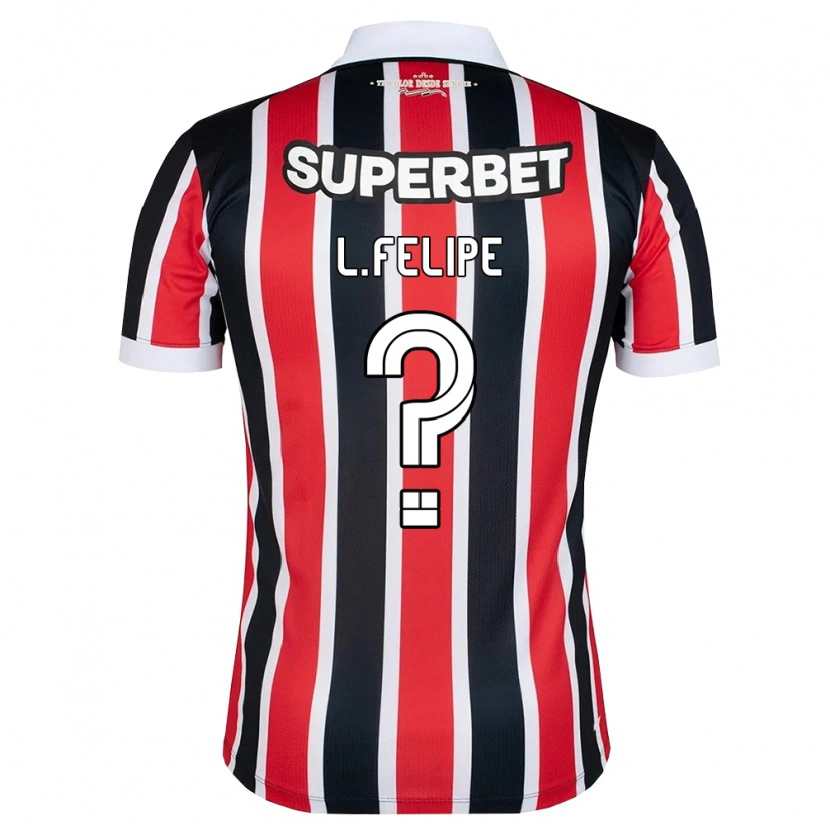 Danxen Kinderen Luis Felipe #0 Rood Wit Zwart Uitshirt Uittenue 2026/27 T-Shirt
