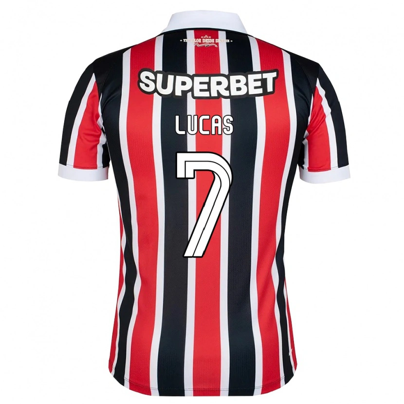 Danxen Kinderen Lucas Moura #7 Rood Wit Zwart Uitshirt Uittenue 2026/27 T-Shirt