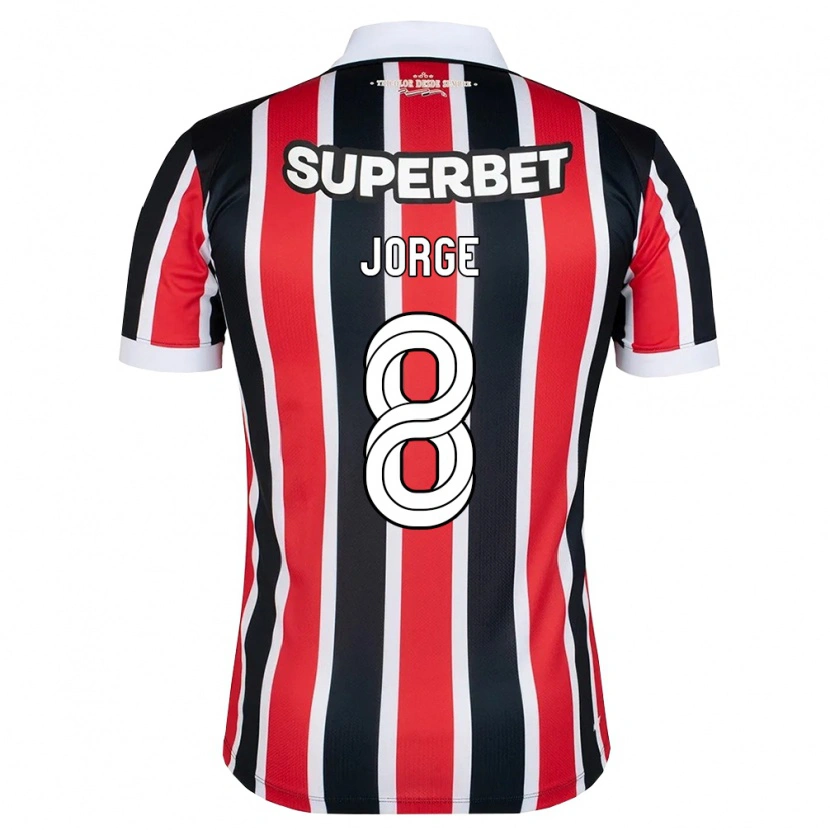 Danxen Kinderen Lucas Jorge #8 Rood Wit Zwart Uitshirt Uittenue 2026/27 T-Shirt