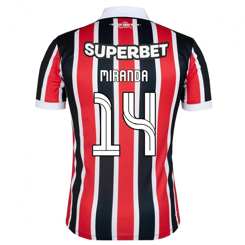 Danxen Kinderen Lucas Miranda #14 Rood Wit Zwart Uitshirt Uittenue 2026/27 T-Shirt