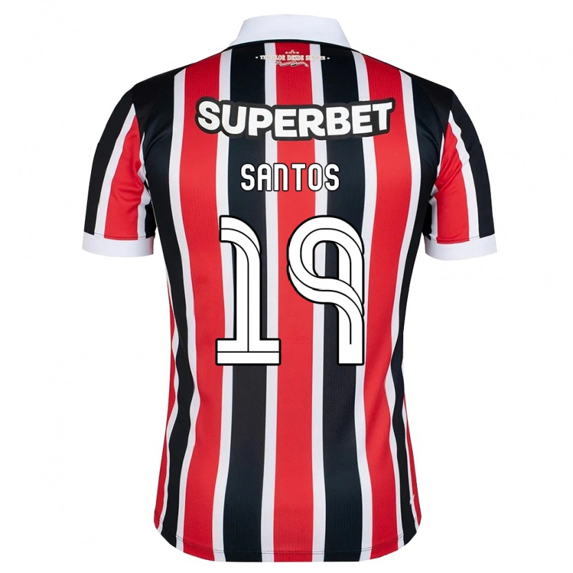Danxen Kinderen Kaio Santos #19 Rood Wit Zwart Uitshirt Uittenue 2026/27 T-Shirt