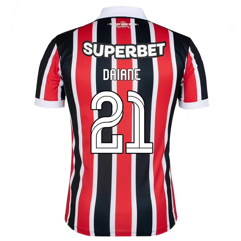 Danxen Kinderen Daiane #21 Rood Wit Zwart Uitshirt Uittenue 2026/27 T-Shirt