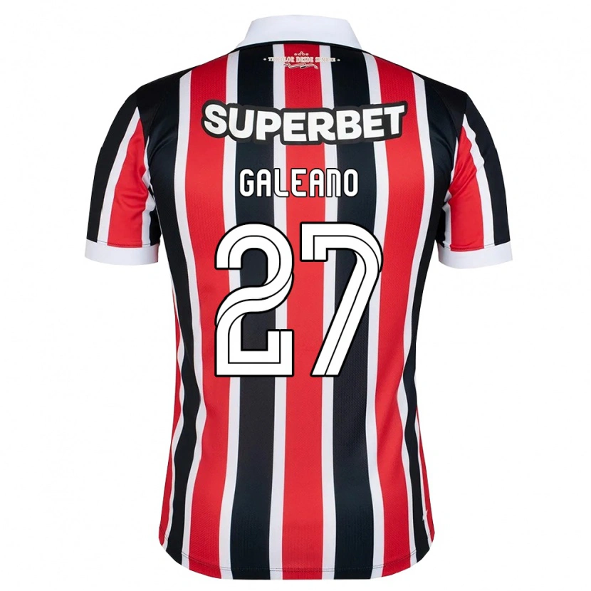 Danxen Kinderen Antonio Galeano #27 Rood Wit Zwart Uitshirt Uittenue 2026/27 T-Shirt