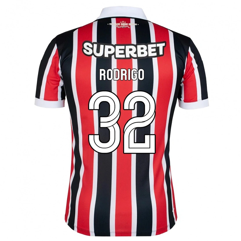 Danxen Kinderen Rodrigo #32 Rood Wit Zwart Uitshirt Uittenue 2026/27 T-Shirt