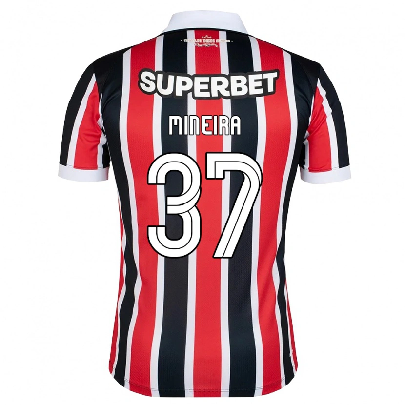 Danxen Kinderen Rafa Mineira #37 Rood Wit Zwart Uitshirt Uittenue 2026/27 T-Shirt