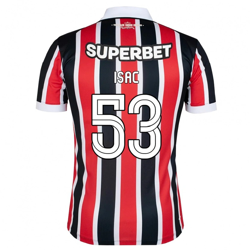 Danxen Kinderen Isac Silvestre Da Silva #53 Rood Wit Zwart Uitshirt Uittenue 2026/27 T-Shirt