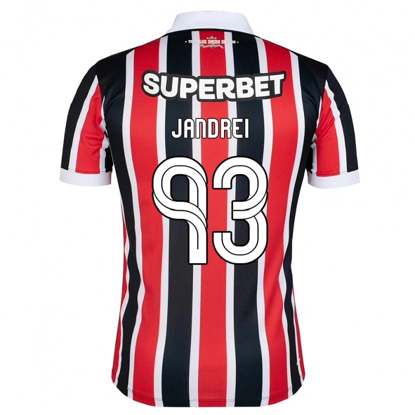 Danxen Kinderen Jandrei #93 Rood Wit Zwart Uitshirt Uittenue 2026/27 T-Shirt