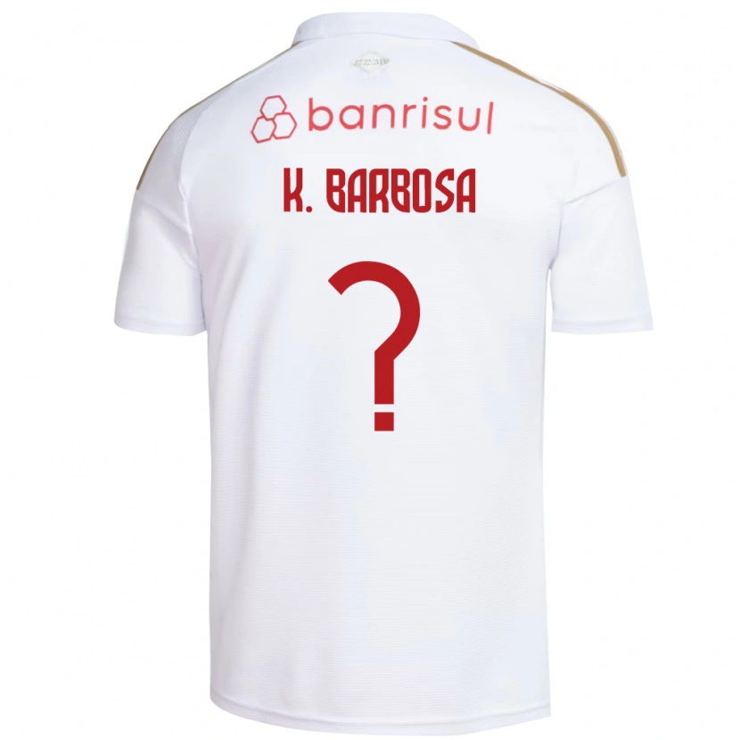 Danxen Kinderen Kauã Barbosa #0 Wit Rood Uitshirt Uittenue 2026/27 T-Shirt