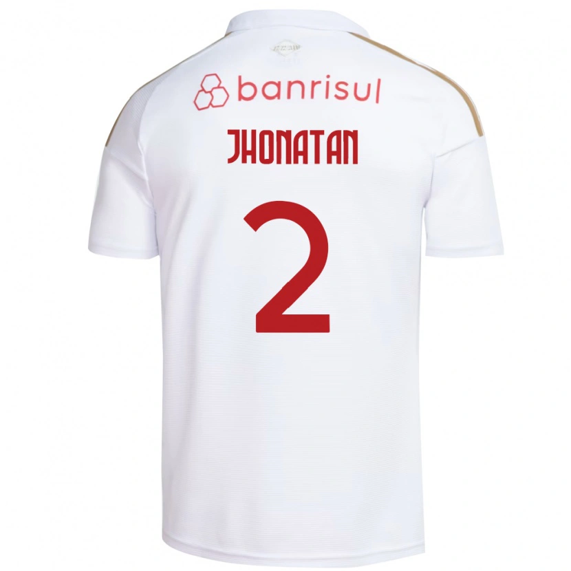 Danxen Kinderen Jhonatan Almeida De Souza #2 Wit Rood Uitshirt Uittenue 2026/27 T-Shirt