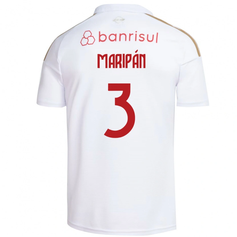 Danxen Kinderen Guillermo Maripán #3 Wit Rood Uitshirt Uittenue 2026/27 T-Shirt