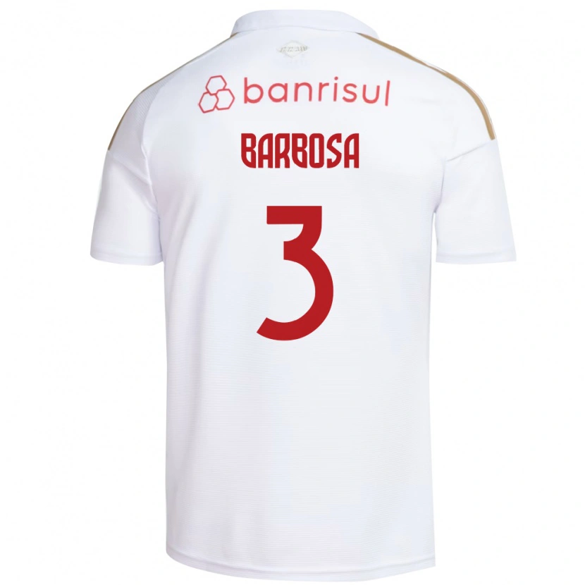 Danxen Kinderen Mauricio Barbosa #3 Wit Rood Uitshirt Uittenue 2026/27 T-Shirt