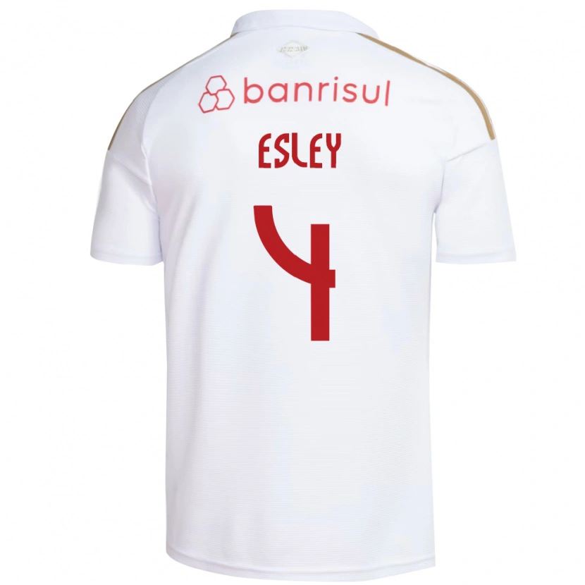 Danxen Kinderen Esley Ezequiel Dos Reis #4 Wit Rood Uitshirt Uittenue 2026/27 T-Shirt