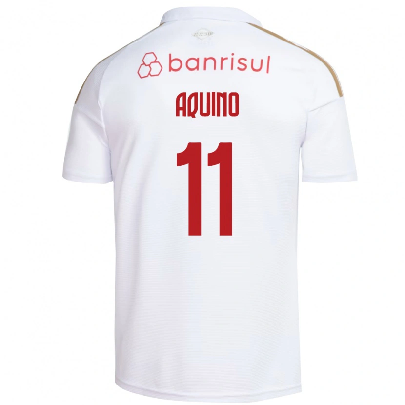 Danxen Kinderen Belén Aquino #11 Wit Rood Uitshirt Uittenue 2026/27 T-Shirt