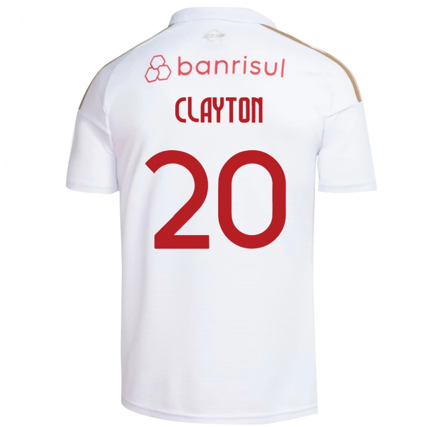 Danxen Kinderen Clayton Sampaio Pereira #20 Wit Rood Uitshirt Uittenue 2026/27 T-Shirt