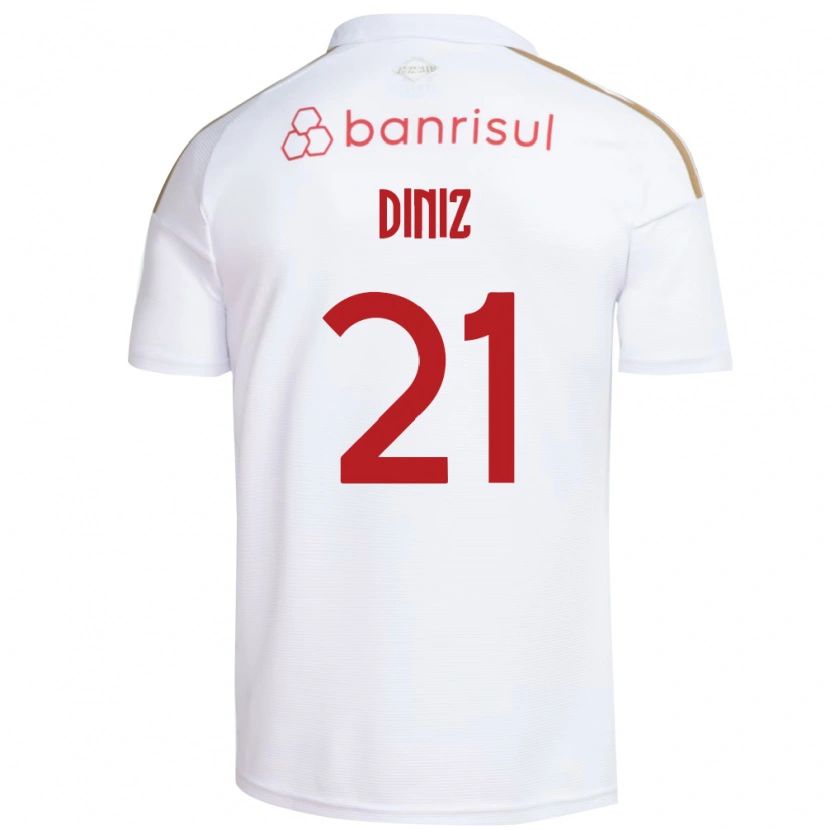 Danxen Kinderen Kauã Diniz #21 Wit Rood Uitshirt Uittenue 2026/27 T-Shirt