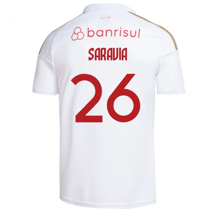 Danxen Kinderen Saravia #26 Wit Rood Uitshirt Uittenue 2026/27 T-Shirt