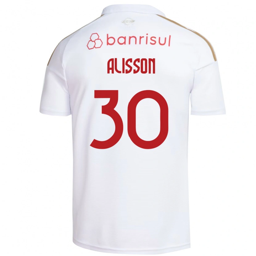 Danxen Kinderen Alisson Rodrigues De Melo #30 Wit Rood Uitshirt Uittenue 2026/27 T-Shirt