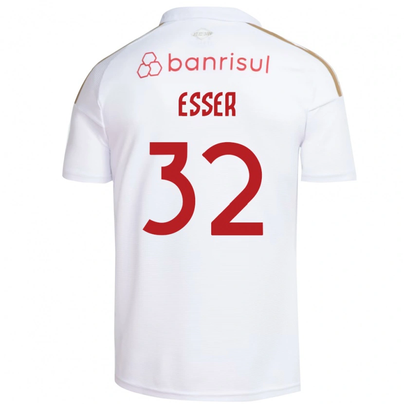 Danxen Kinderen Diego Esser #32 Wit Rood Uitshirt Uittenue 2026/27 T-Shirt