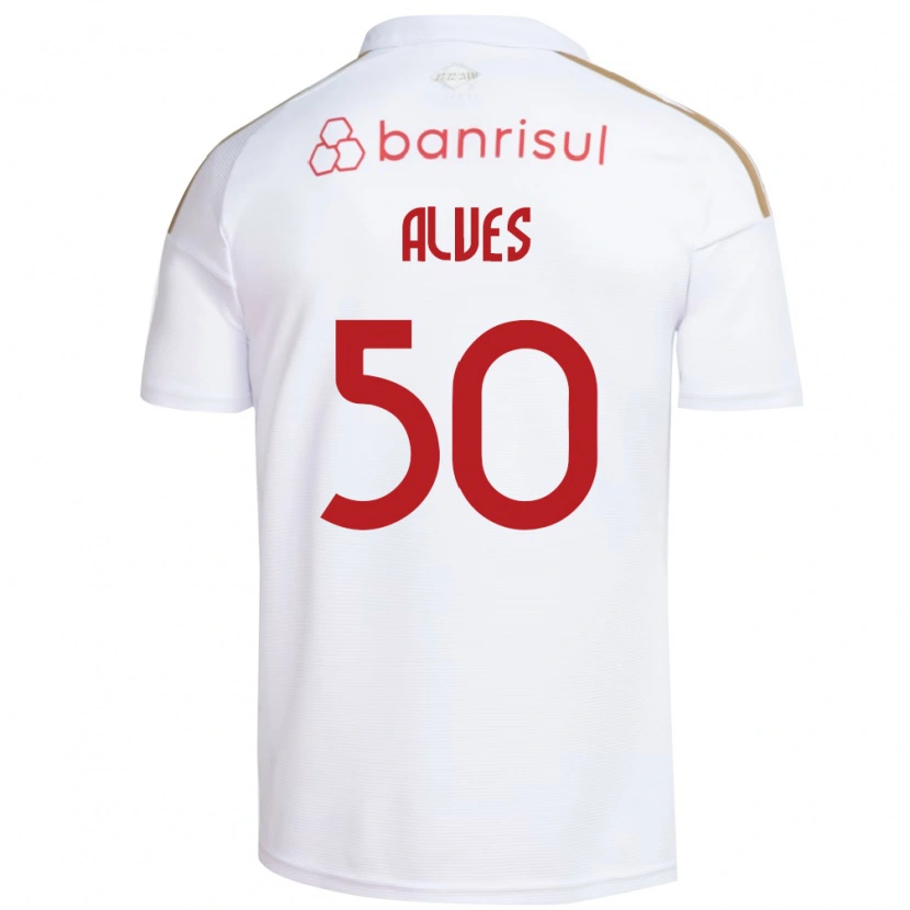 Danxen Kinderen Kauan Alves #50 Wit Rood Uitshirt Uittenue 2026/27 T-Shirt
