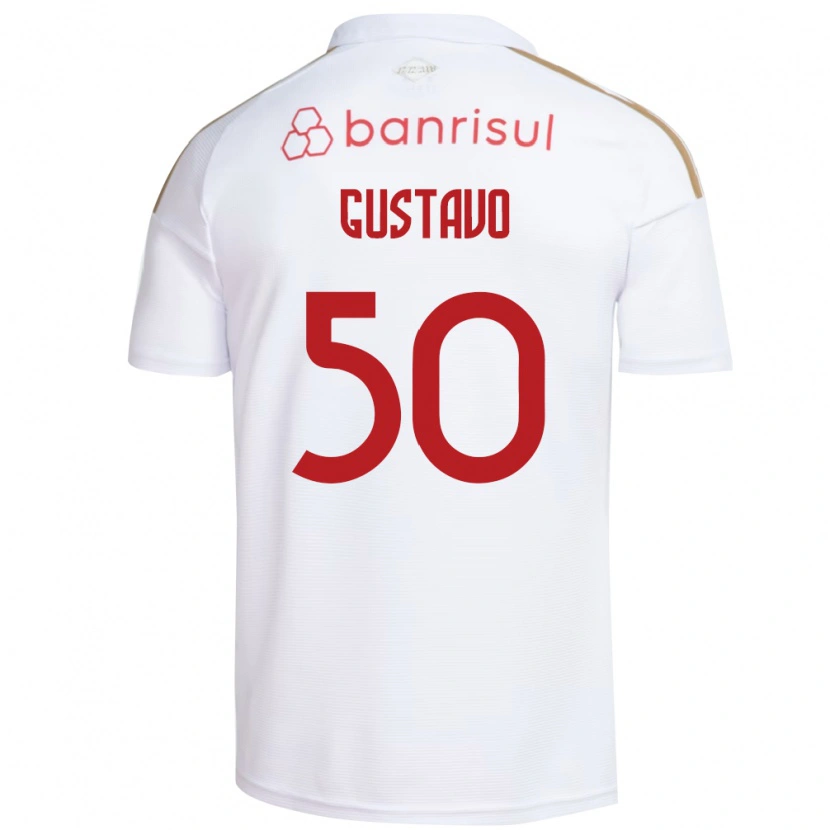 Danxen Kinderen Gustavo Dos Santos #50 Wit Rood Uitshirt Uittenue 2026/27 T-Shirt