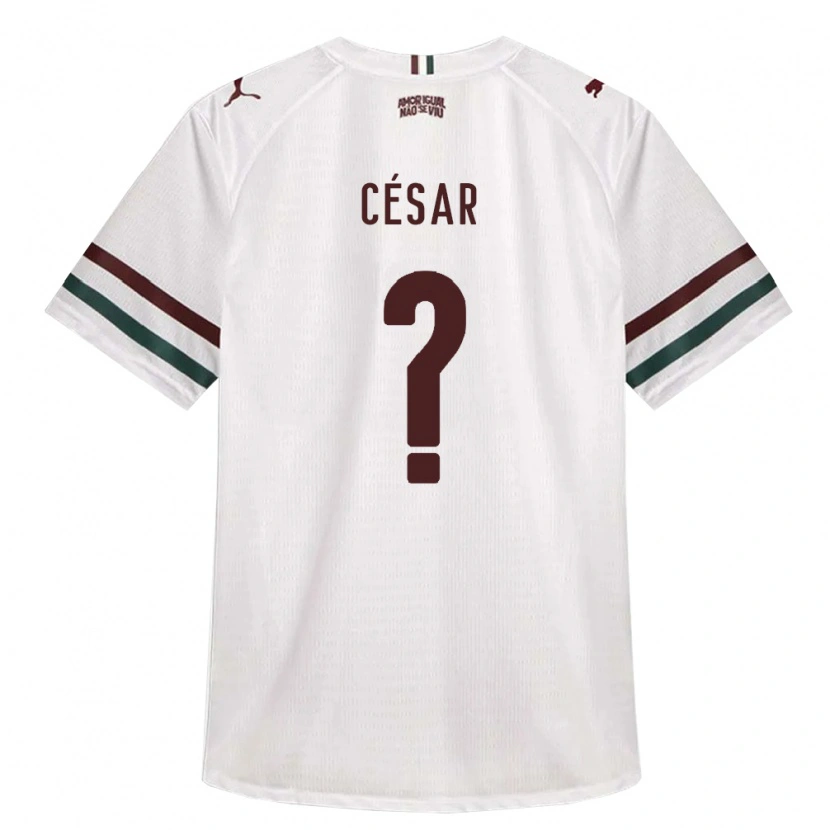 Danxen Kinderen Adrian César #0 Wit Groen Bordeaux Rood Uitshirt Uittenue 2026/27 T-Shirt