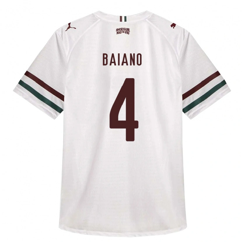 Danxen Kinderen Caíque Baiano #4 Wit Groen Bordeaux Rood Uitshirt Uittenue 2026/27 T-Shirt