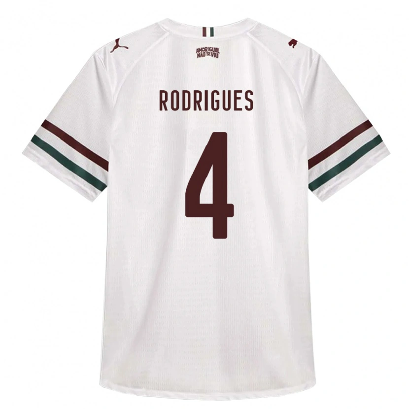 Danxen Kinderen Nath Rodrigues #4 Wit Groen Bordeaux Rood Uitshirt Uittenue 2026/27 T-Shirt